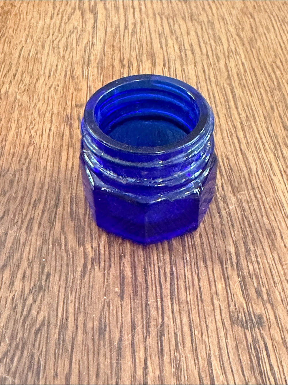 Vintage Cobalt Blue Noxema Glass Accent Jar